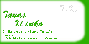 tamas klinko business card